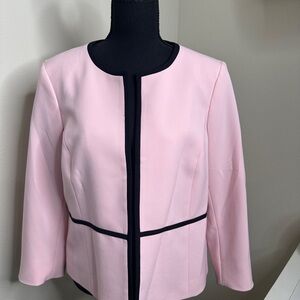 Evan Picone Pink Blazer with Black Accents